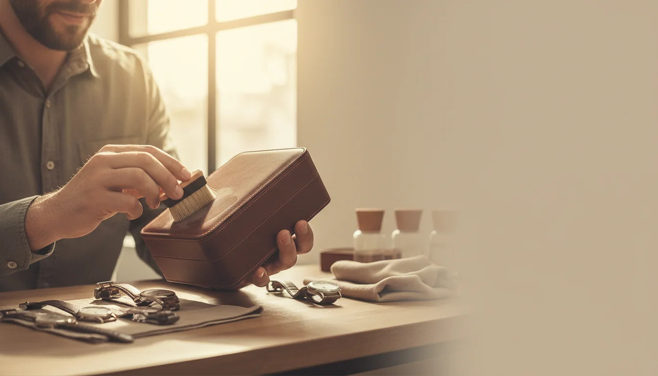Entretenir une boîte à montre en cuir nubuck sans marquer - Image de couverture