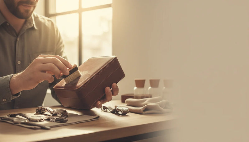 Entretenir une boîte à montre en cuir nubuck sans marquer - Image de couverture