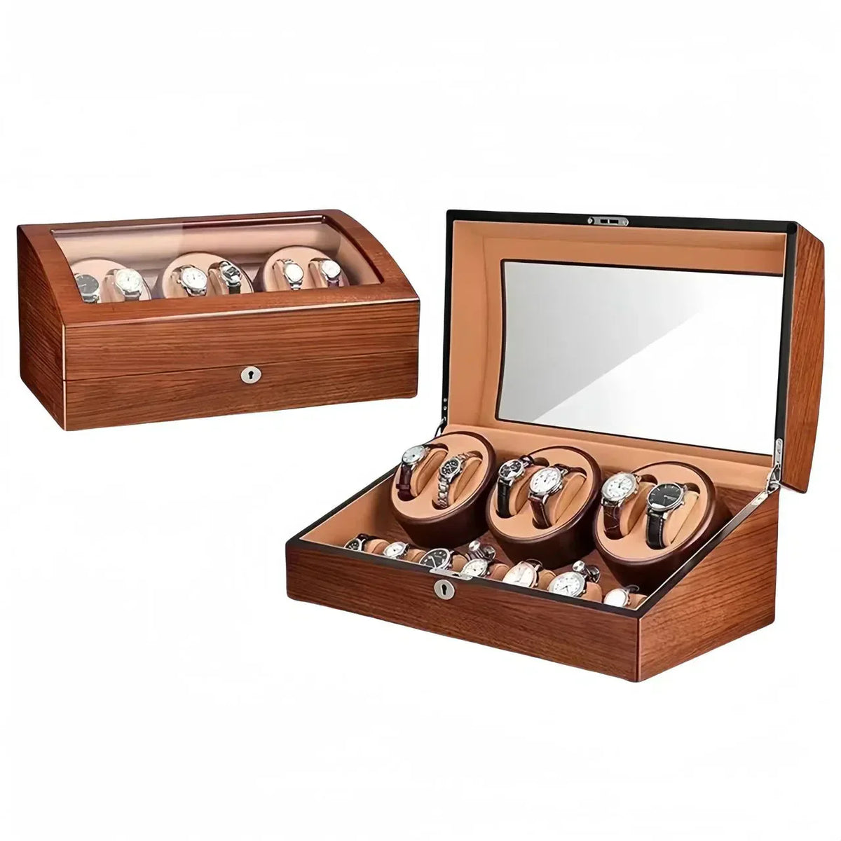 Automatic Watch Winder for 6 Watches – Walnut Wood
