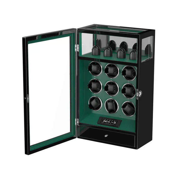 Automatic Watch Winder for 9 Watches – Emerald Night Green