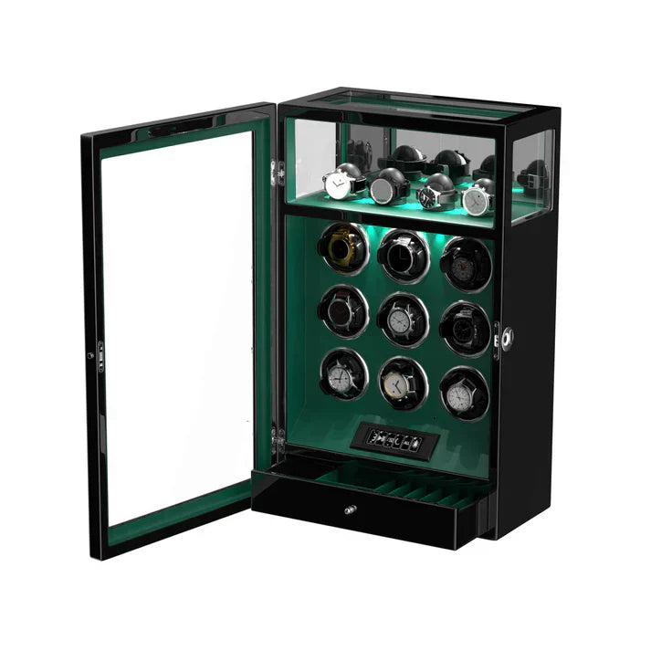 Automatic Watch Winder for 9 Watches – Emerald Night Green