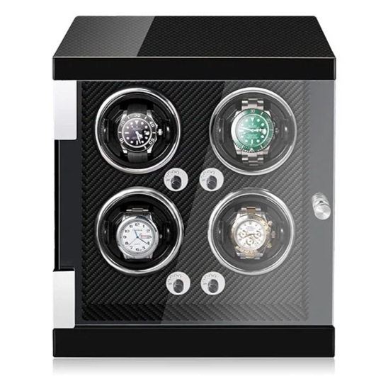 Automatic Watch Winder for 4 Watches – Black Carbon Fiber