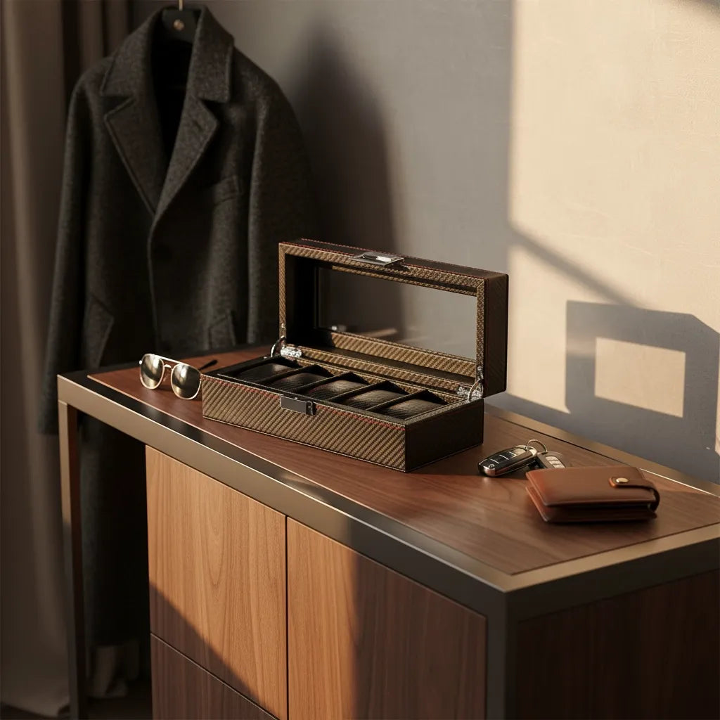 Boîte à Montres « Carborouge » – 5 Montres