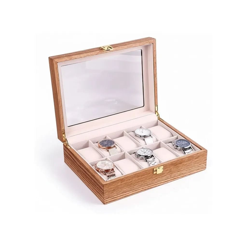Coffret à Montres « Chêne Doré » – 10 Montres