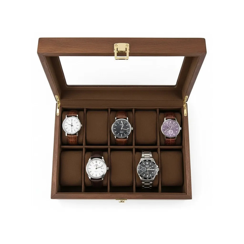 Coffret à Montres « Chêne Doré » – 10 Montres