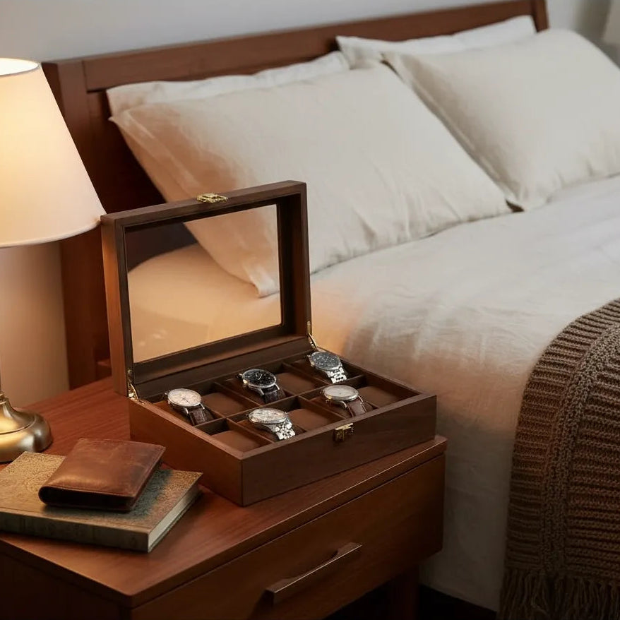 Coffret à Montres « Chêne Doré » – 10 Montres