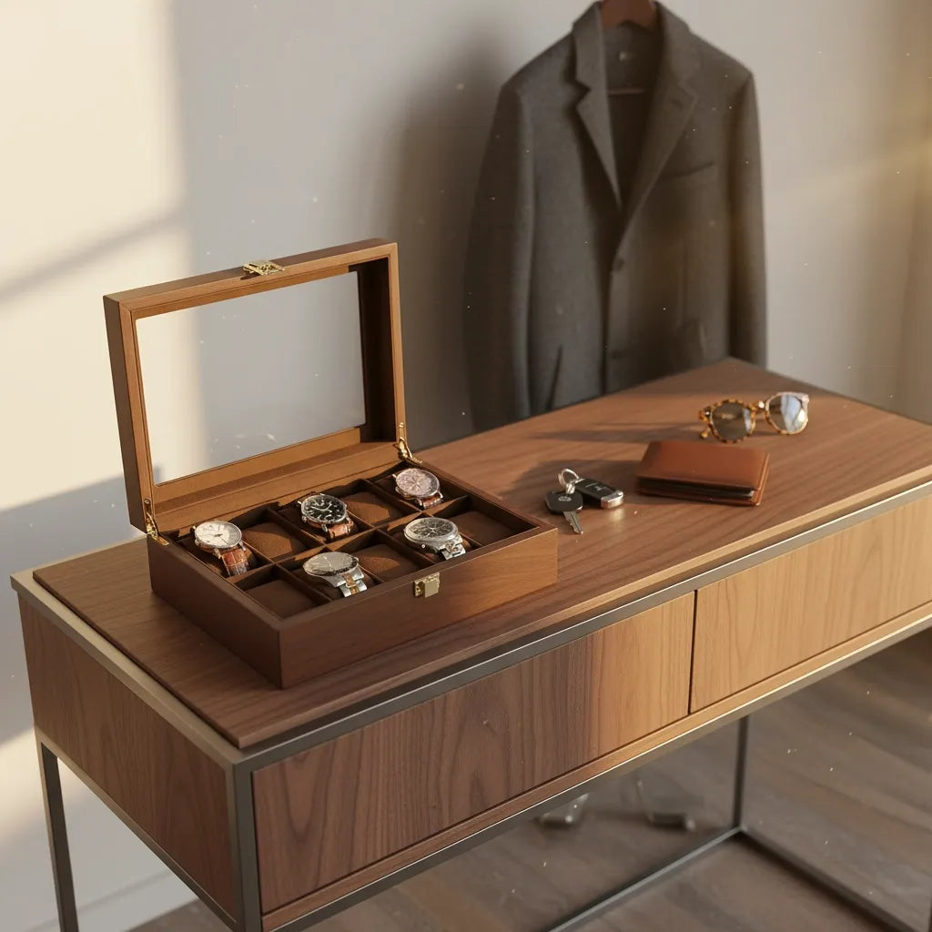 Coffret à Montres « Chêne Doré » – 10 Montres