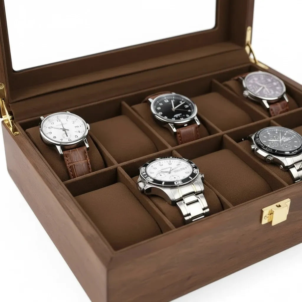 Coffret à Montres « Chêne Doré » – 10 Montres