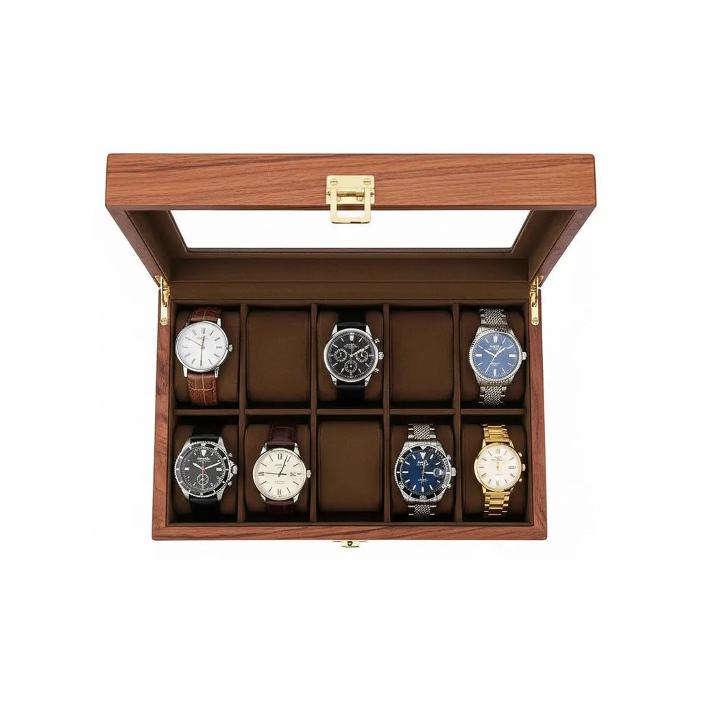 Coffret à Montres « Chêne Doré » – 10 Montres