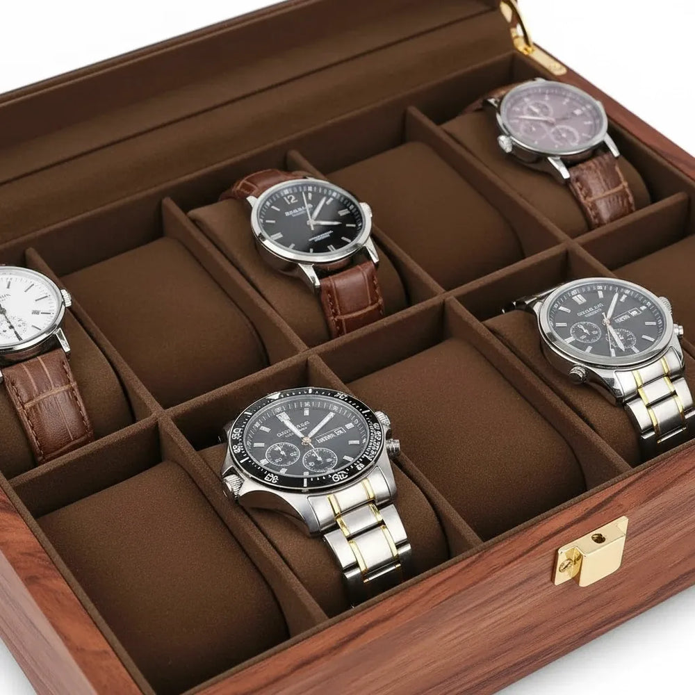 Coffret à Montres « Chêne Doré » – 10 Montres