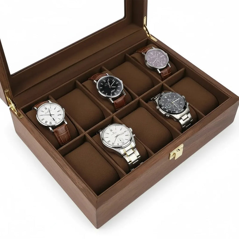 Coffret à Montres « Chêne Doré » – 10 Montres