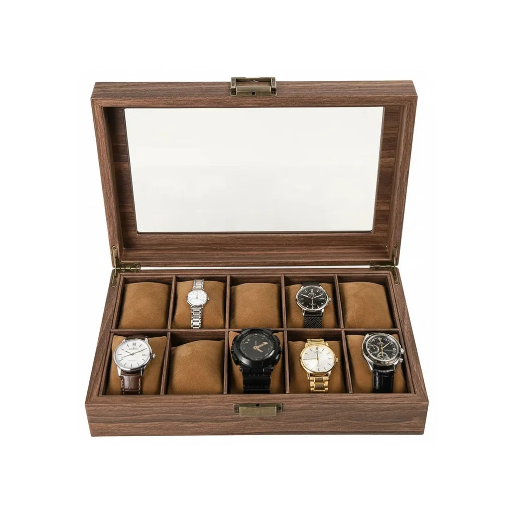 Coffret « Bois Brun » – 10 Montres