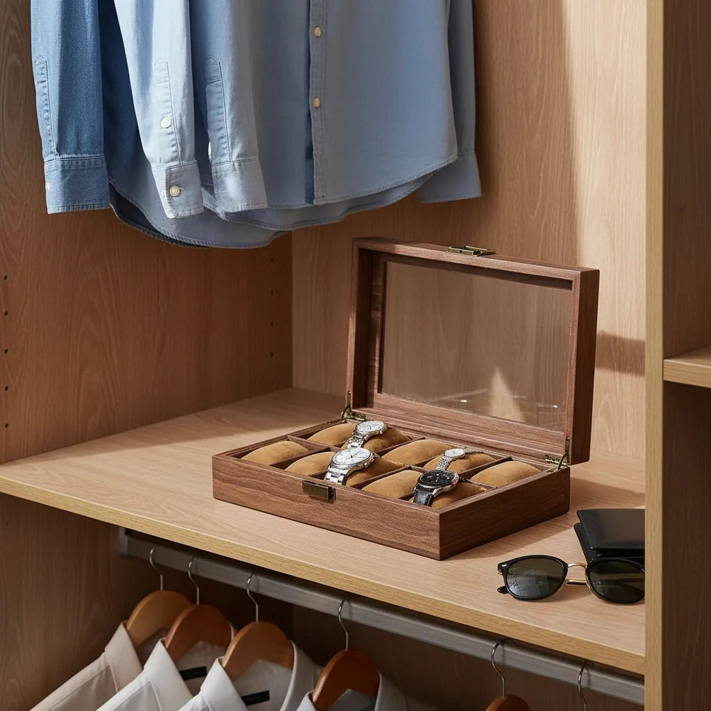 Coffret « Bois Brun » – 10 Montres