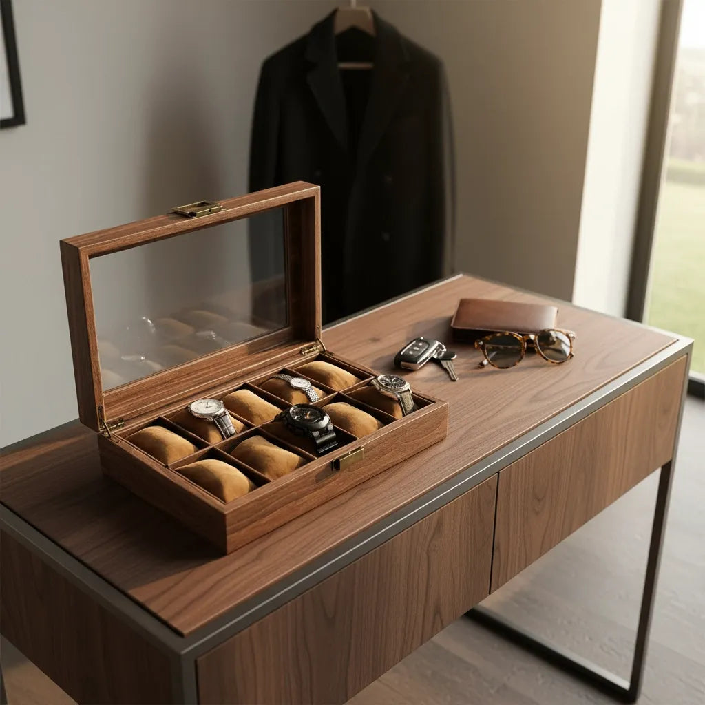 Coffret « Bois Brun » – 10 Montres