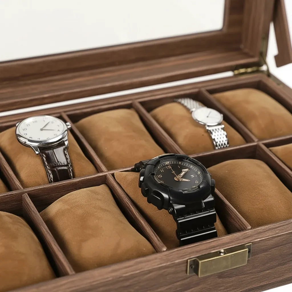 Coffret « Bois Brun » – 10 Montres