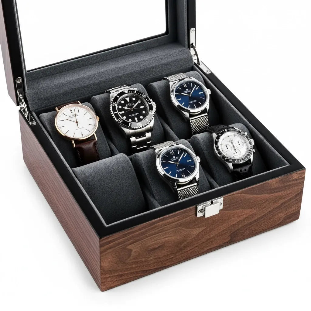 Coffret pour Montres « Ombre Sylvestre » – 6 Montres