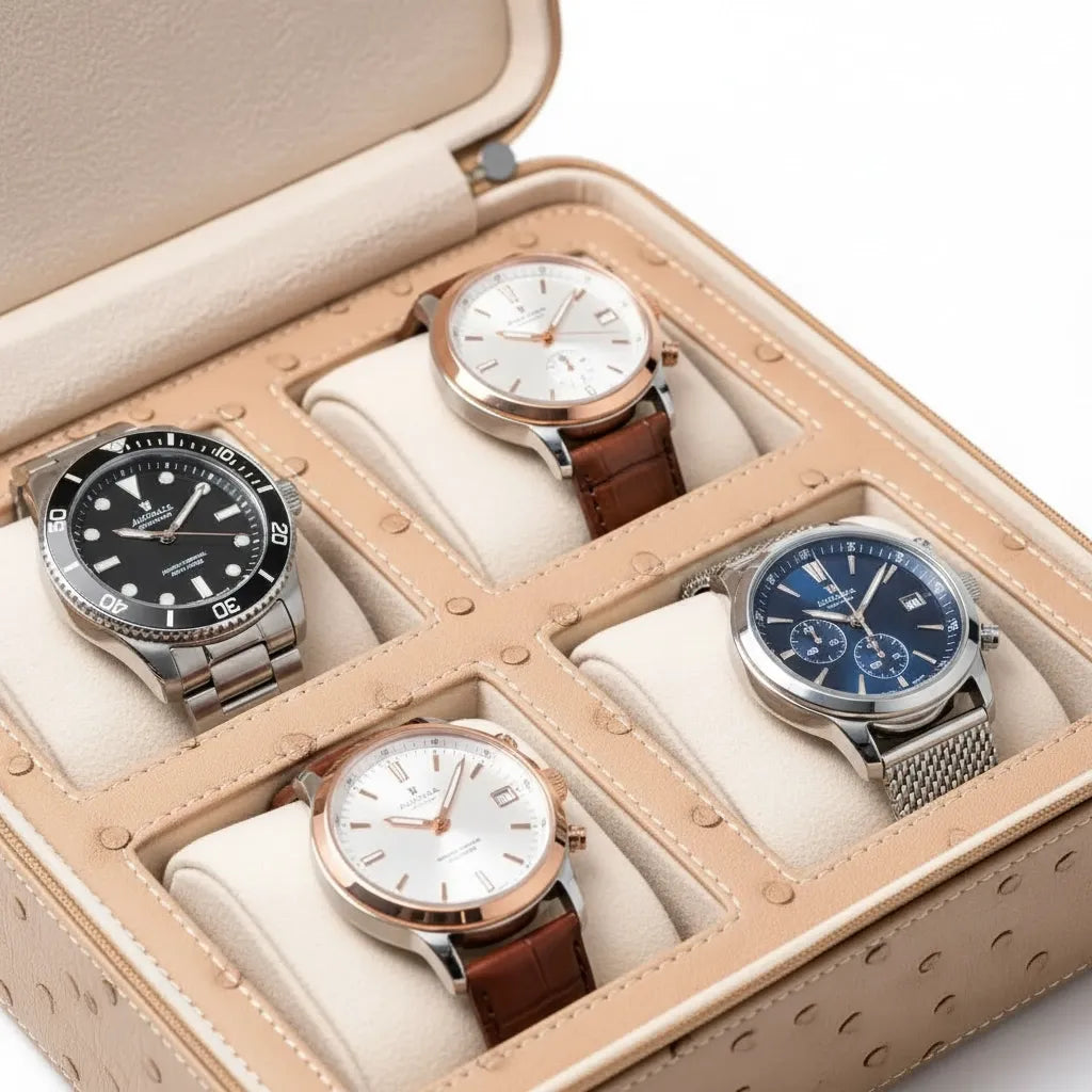 Étui à Montres « Vanille » – 4 Montres