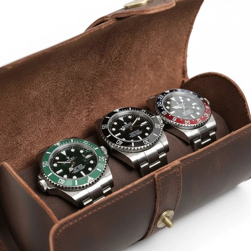 Étui en Cuir « Toundra » – 3 Montres