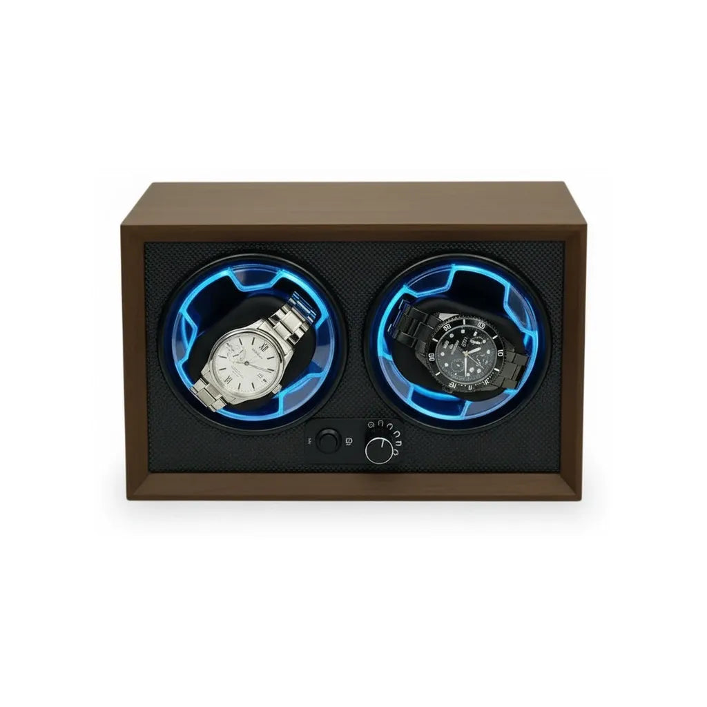 Remontoir Automatique « Acajou » – 2 Montres