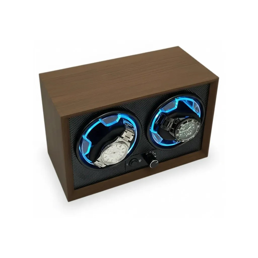 Remontoir Automatique « Acajou » – 2 Montres