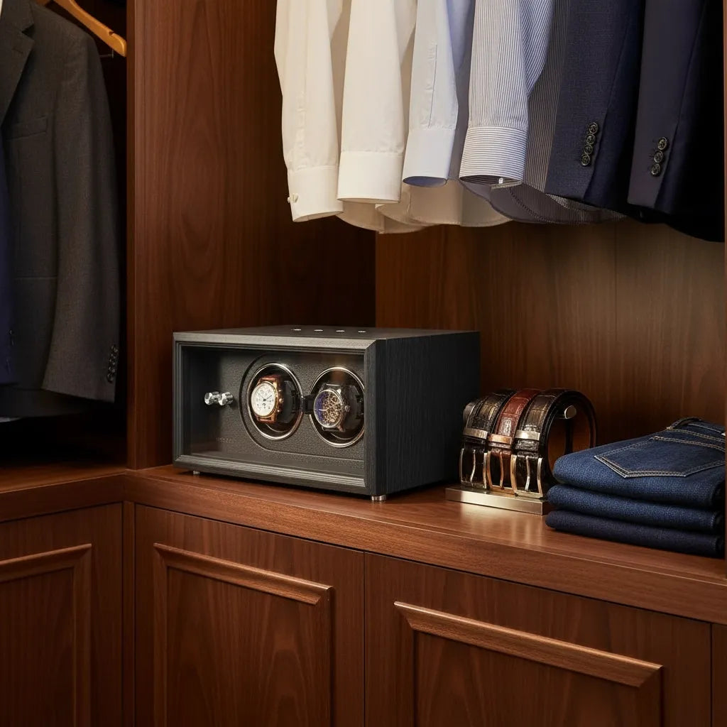 Remontoir Automatique « ChêneNoir » – 2 Montres