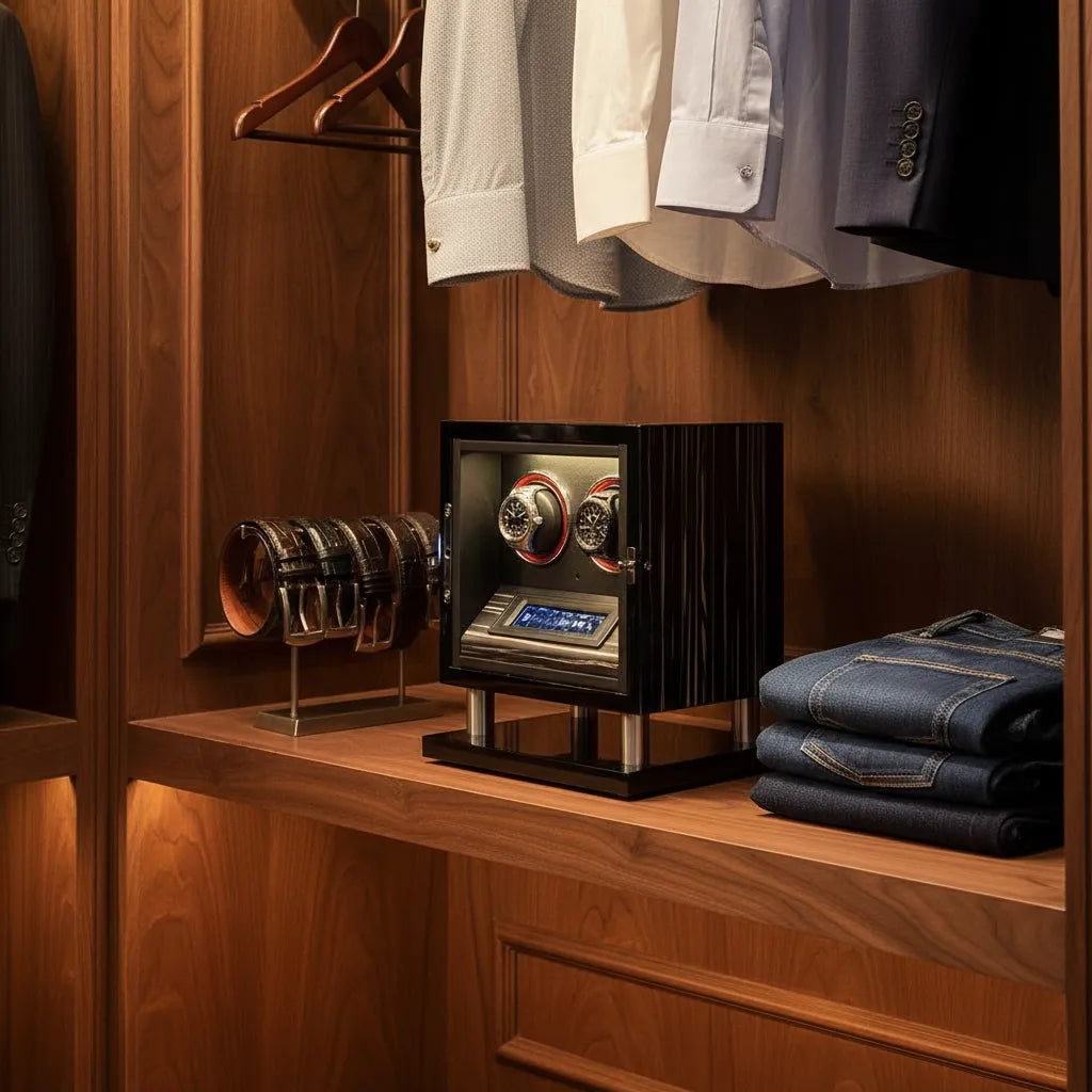 Remontoir Automatique « Ébène » – 2 Montres