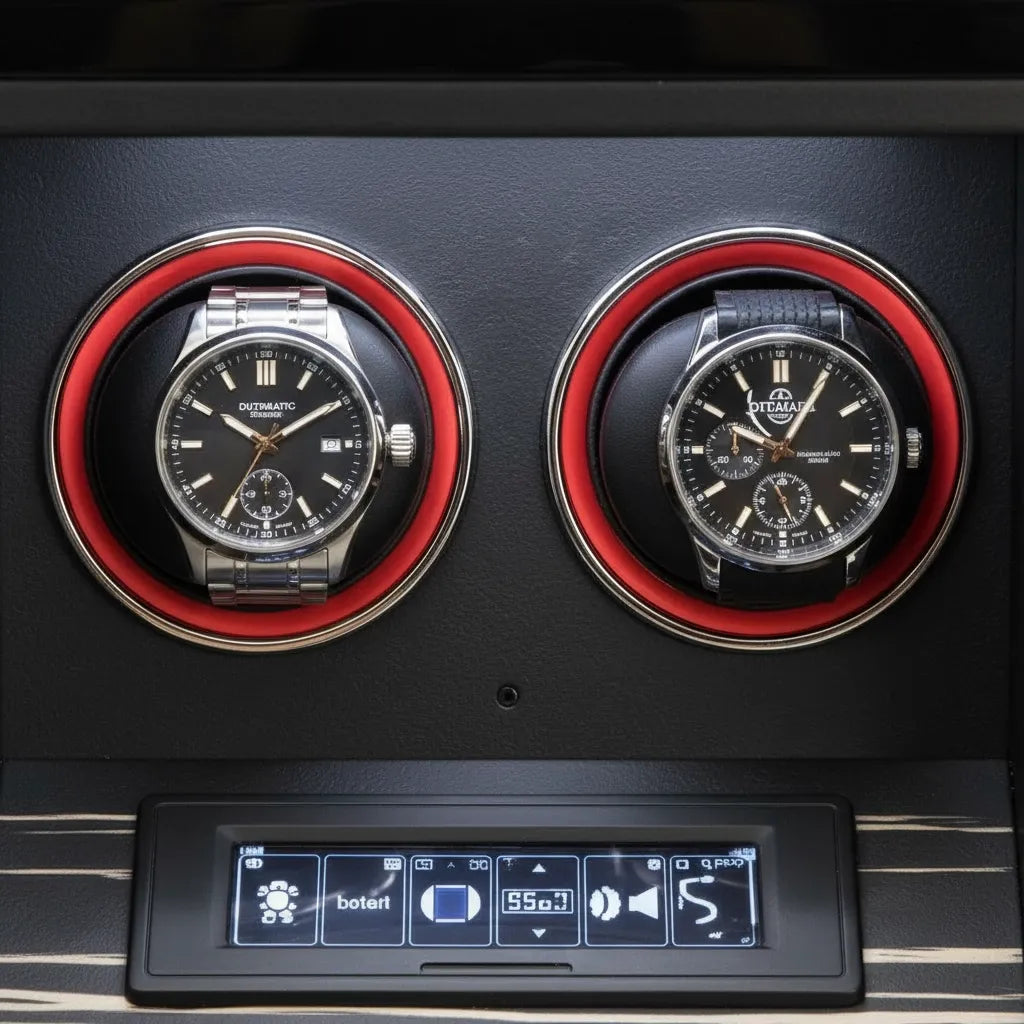 Remontoir Automatique « Ébène » – 2 Montres