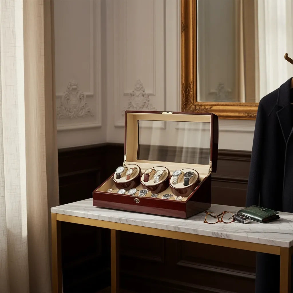 Remontoir Automatique « Ébénier » – 6 Montres