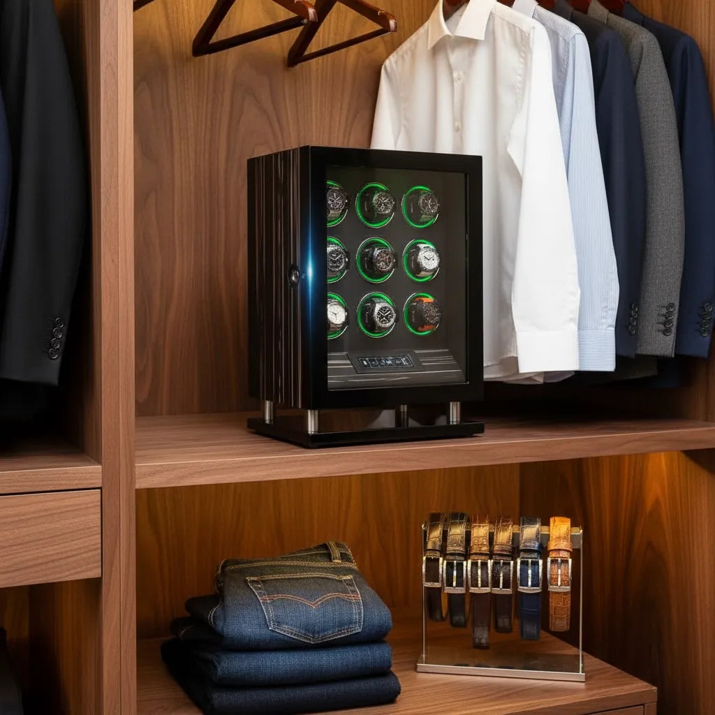 Remontoir Automatique « Ébénite » – 9 Montres