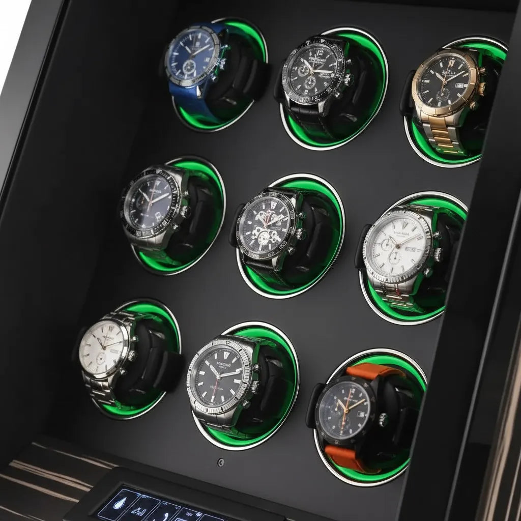 Remontoir Automatique « Ébénite » – 9 Montres