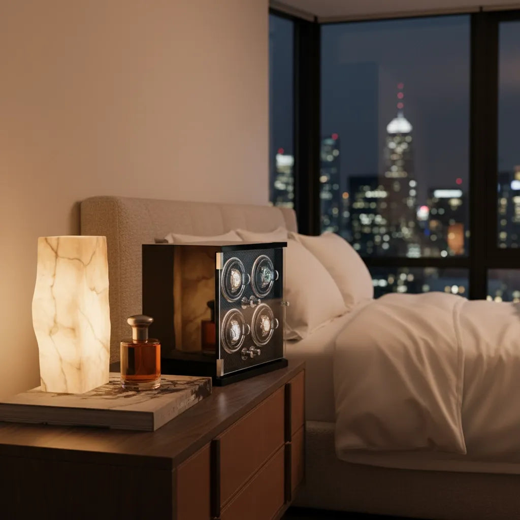 Remontoir Automatique « FibreNoire » – 4 Montres