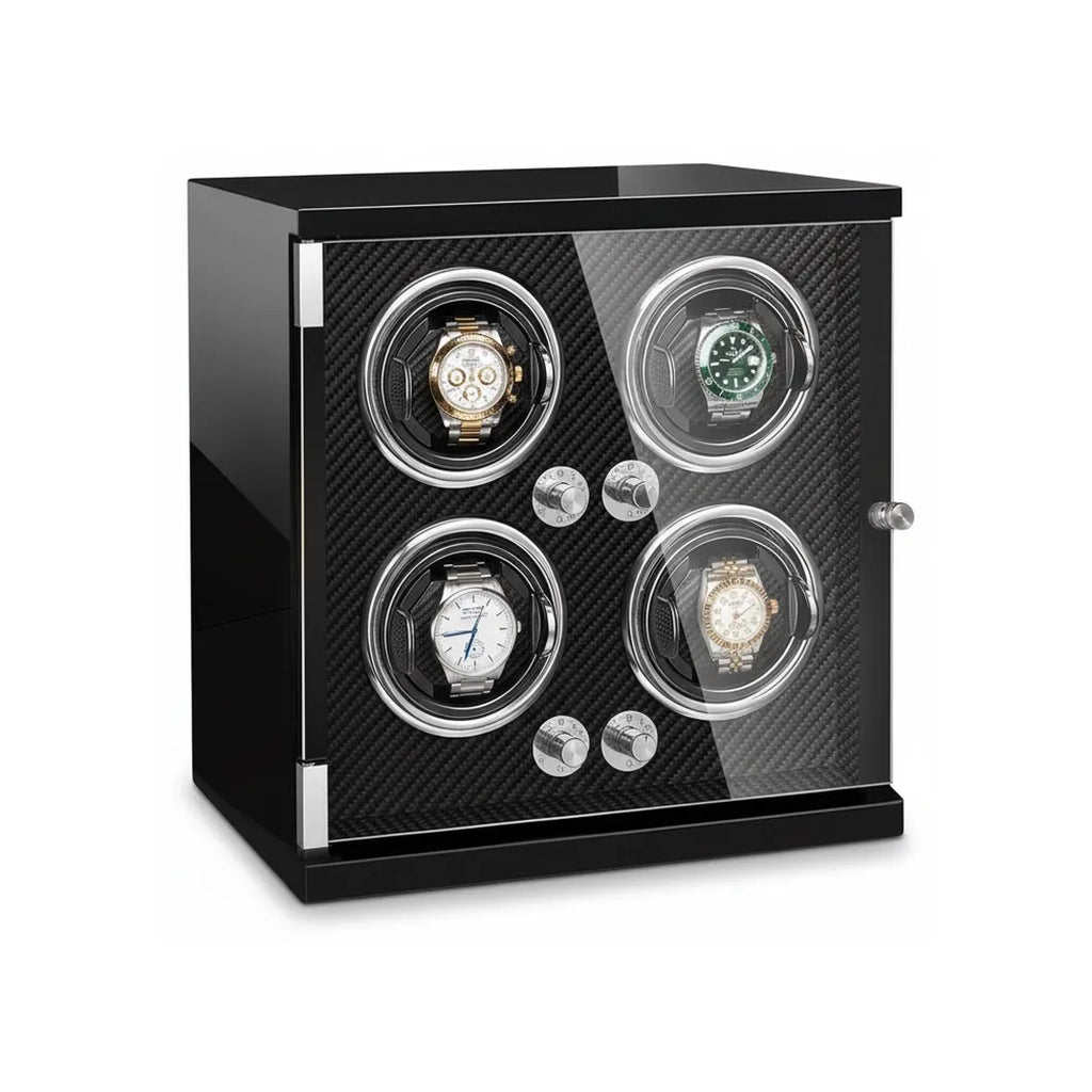 Remontoir Automatique « FibreNoire » – 4 Montres