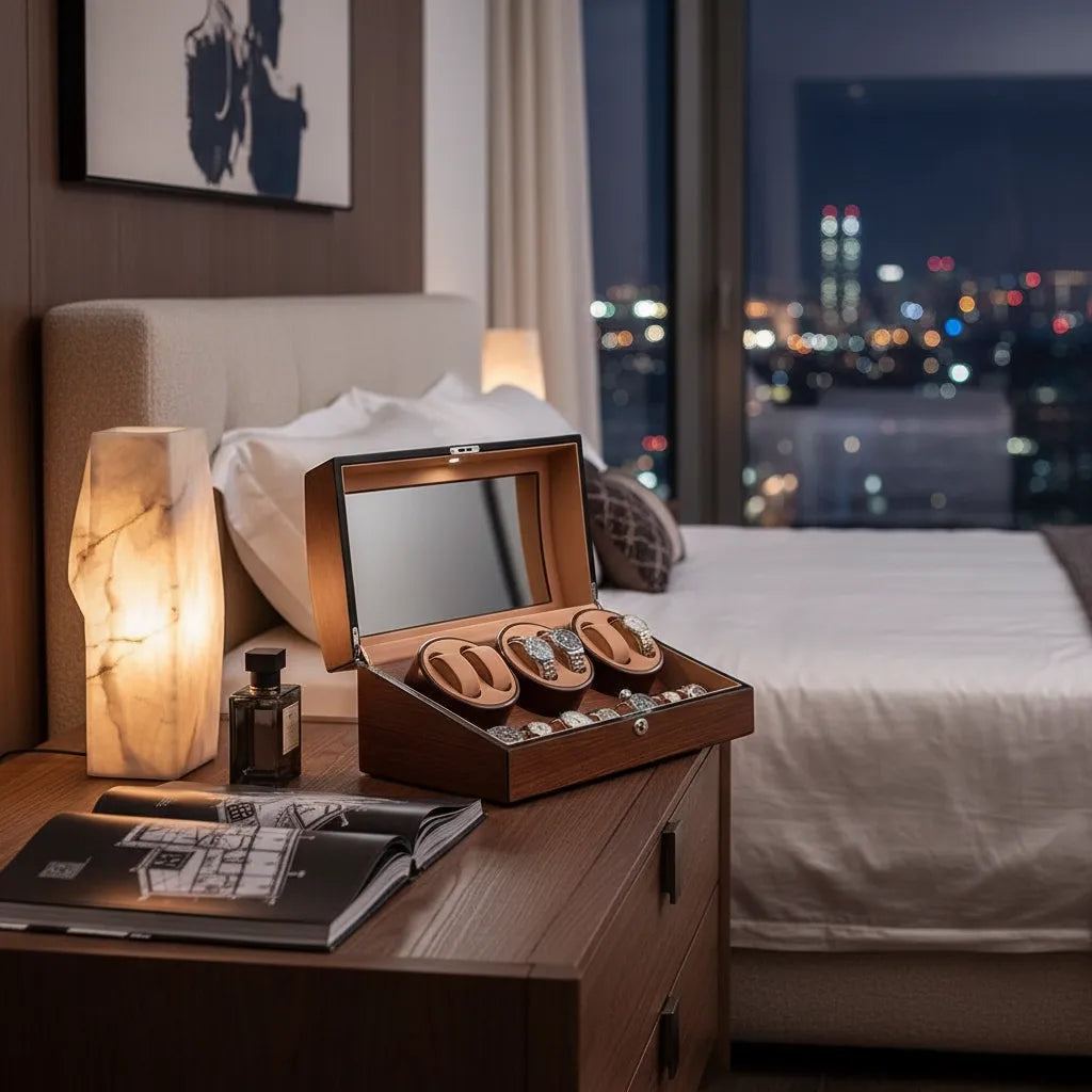 Remontoir Automatique « Noyer » – 6 Montres