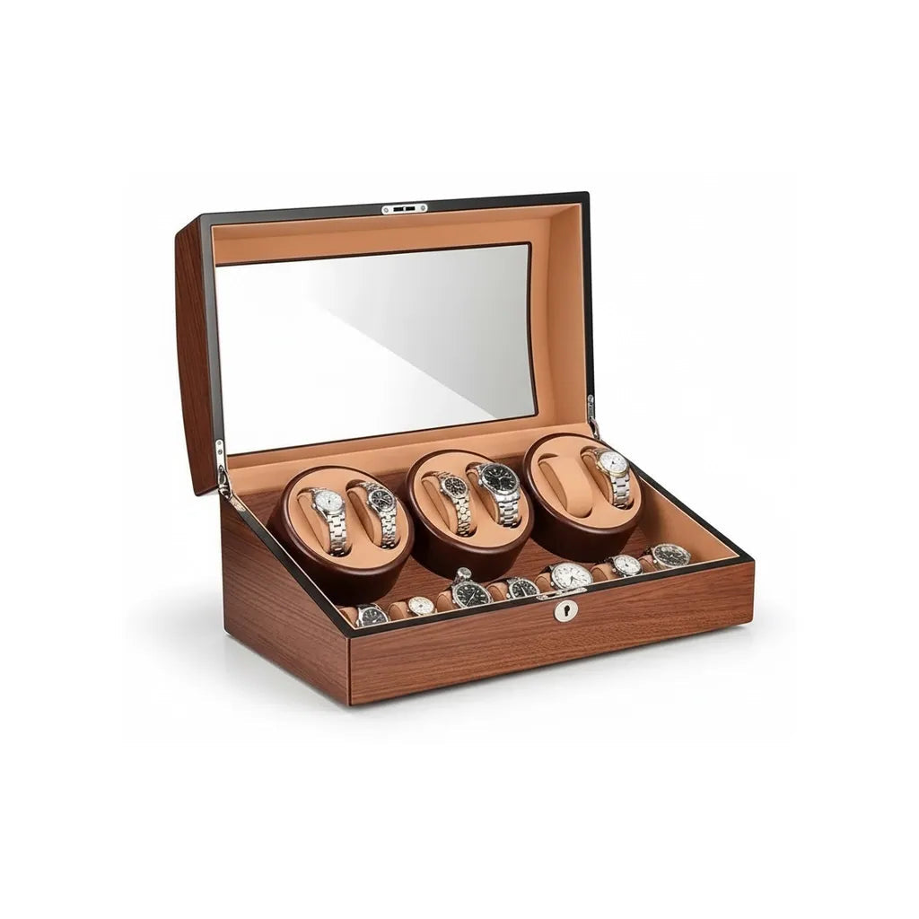 Remontoir Automatique « Noyer » – 6 Montres