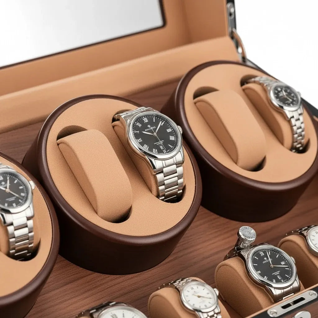 Remontoir Automatique « Noyer » – 6 Montres