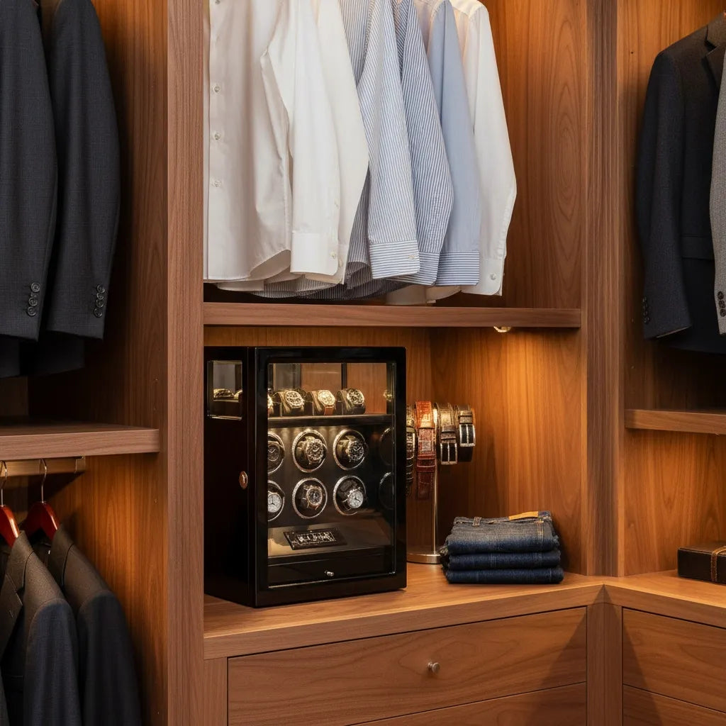 Remontoir Automatique « Pianolaqué » – 6 Montres