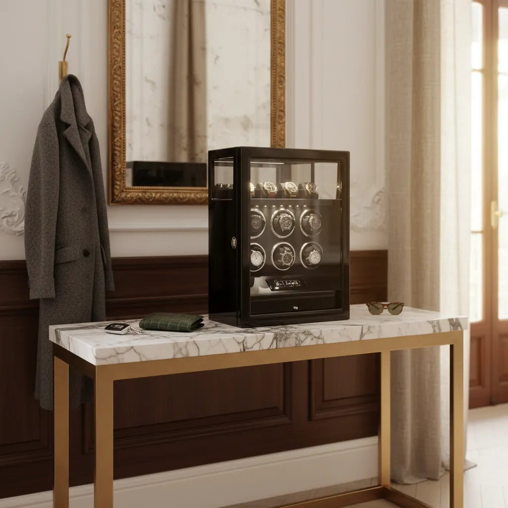 Remontoir Automatique « Pianolaqué » – 6 Montres