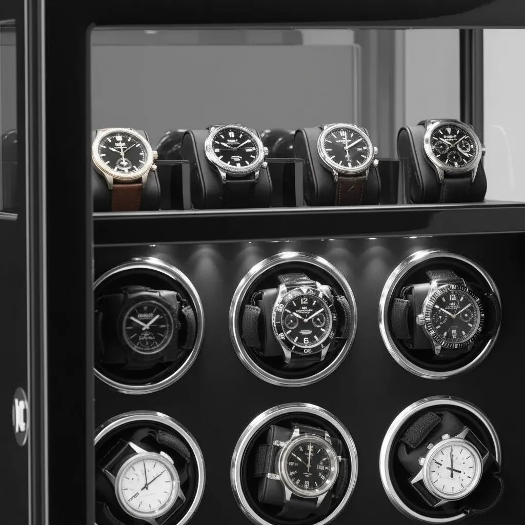 Remontoir Automatique « Pianolaqué » – 6 Montres