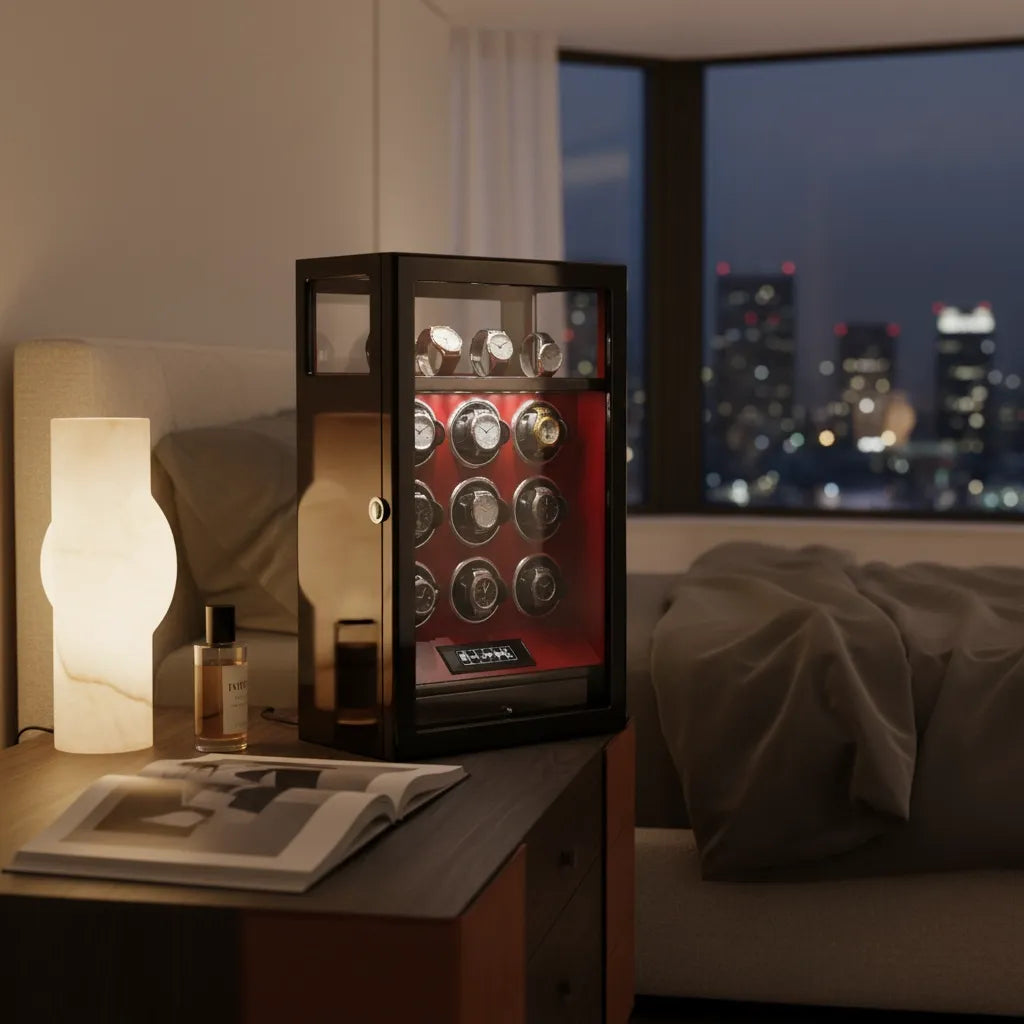 Remontoir en Bois « Cramoisi » – 9 Montres