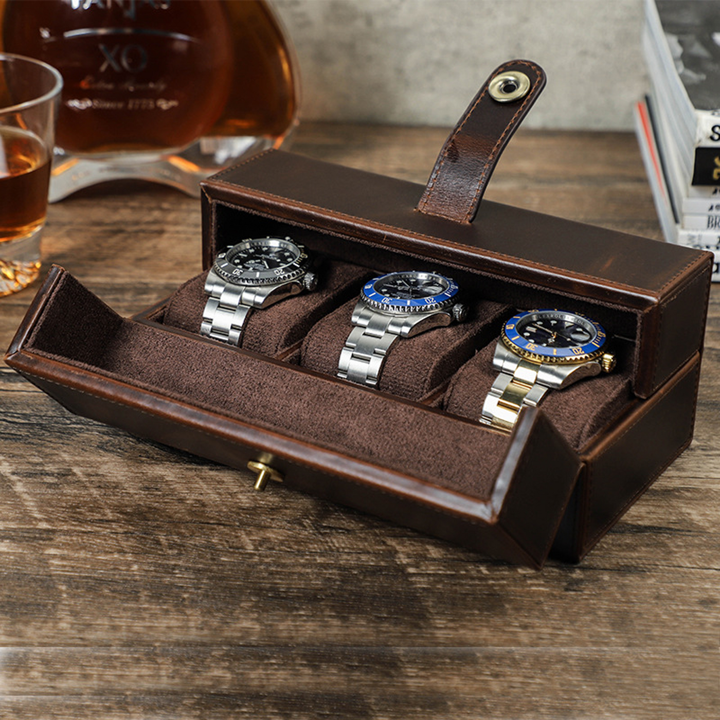 Watch Box for 3 Watches – Tannery Leather